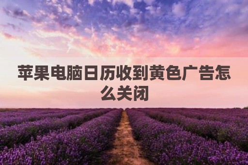 苹果电脑日历收到黄色广告怎么关闭