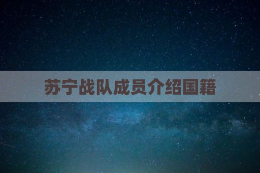苏宁战队成员介绍国籍