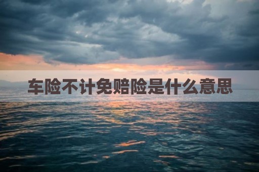 车险不计免赔险是什么意思
