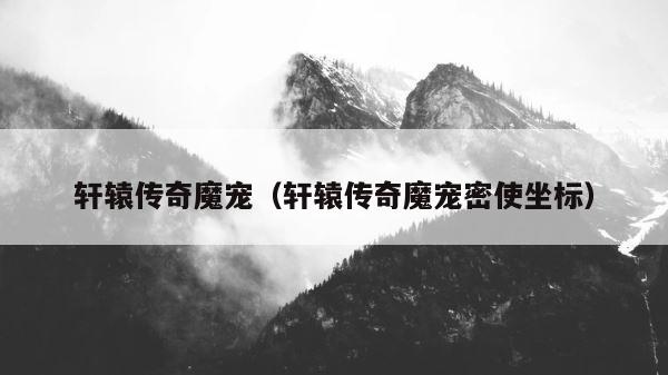 轩辕传奇魔宠（轩辕传奇魔宠密使坐标） 第1张