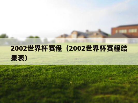 2002世界杯赛程（2002世界杯赛程结果表） 第1张