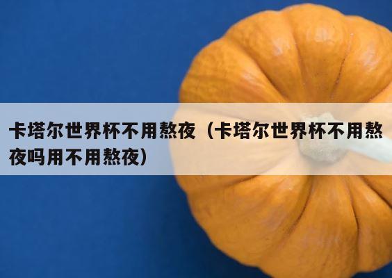 卡塔尔世界杯不用熬夜（卡塔尔世界杯不用熬夜吗用不用熬夜） 第1张