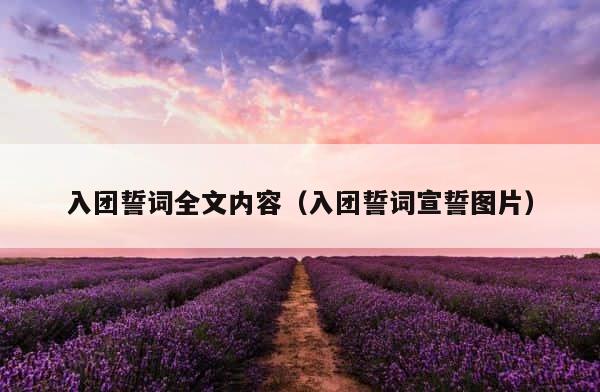 入团誓词全文内容（入团誓词宣誓图片） 第1张