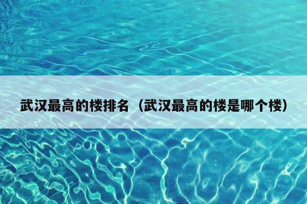 武汉最高的楼排名（武汉最高的楼是哪个楼） 第1张