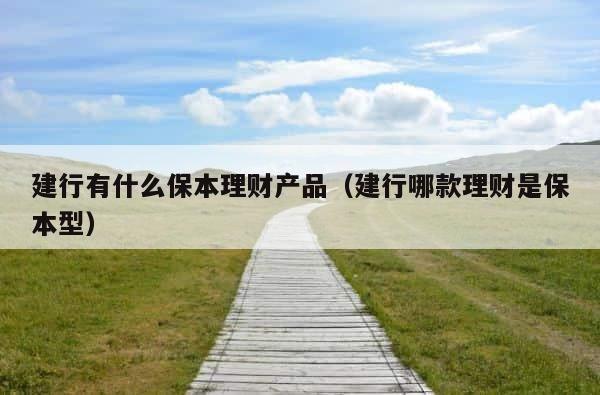 建行有什么保本理财产品（建行哪款理财是保本型） 第1张