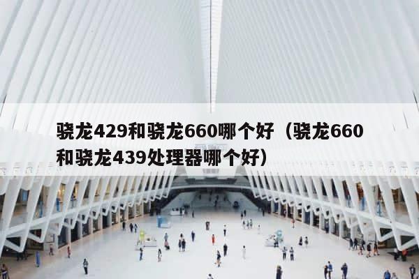 骁龙429和骁龙660哪个好（骁龙660和骁龙439处理器哪个好） 第1张