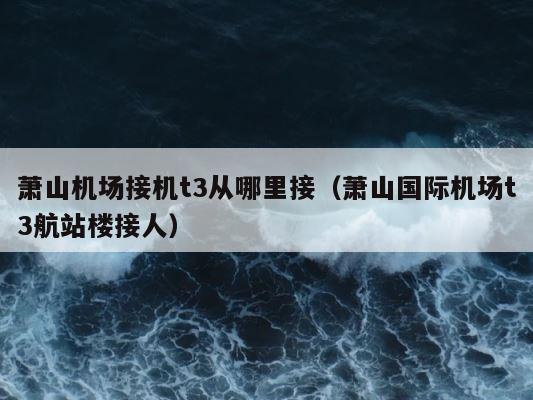 萧山机场接机t3从哪里接（萧山国际机场t3航站楼接人） 第1张