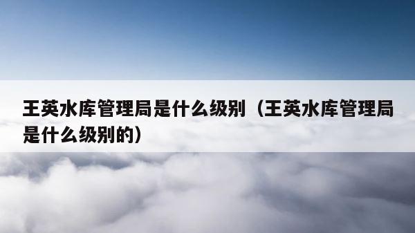 王英水库管理局是什么级别（王英水库管理局是什么级别的） 第1张