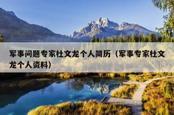 军事问题专家杜文龙个人简历（军事专家杜文龙个人资料） 第1张