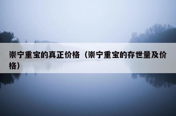 崇宁重宝的真正价格（崇宁重宝的存世量及价格） 第1张
