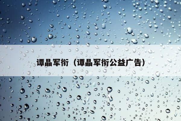 谭晶军衔（谭晶军衔公益广告） 第1张