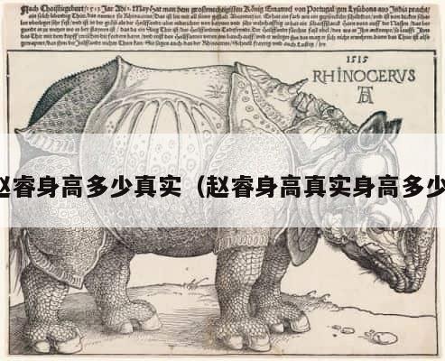 赵睿身高多少真实（赵睿身高真实身高多少） 第1张