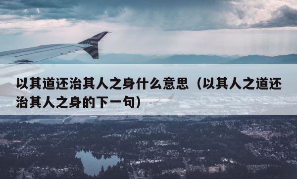 以其道还治其人之身什么意思（以其人之道还治其人之身的下一句） 第1张