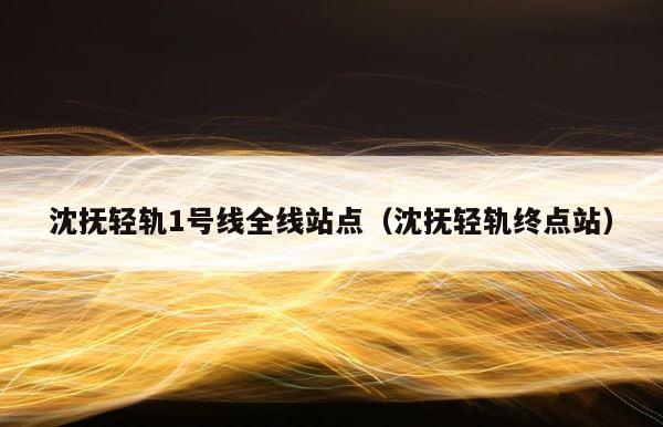 沈抚轻轨1号线全线站点（沈抚轻轨终点站） 第1张