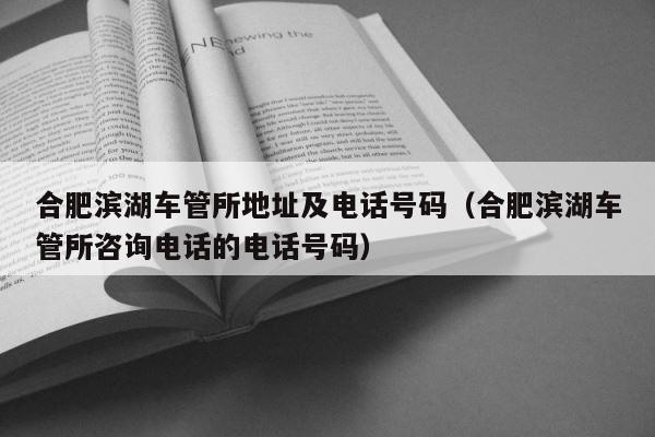 合肥滨湖车管所地址及电话号码（合肥滨湖车管所咨询电话的电话号码） 第1张