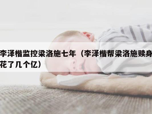 李泽楷监控梁洛施七年（李泽楷帮梁洛施赎身花了几个亿） 第1张