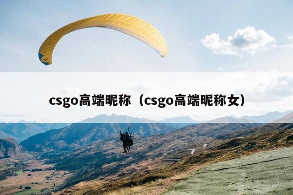 csgo高端昵称（csgo高端昵称女） 第1张