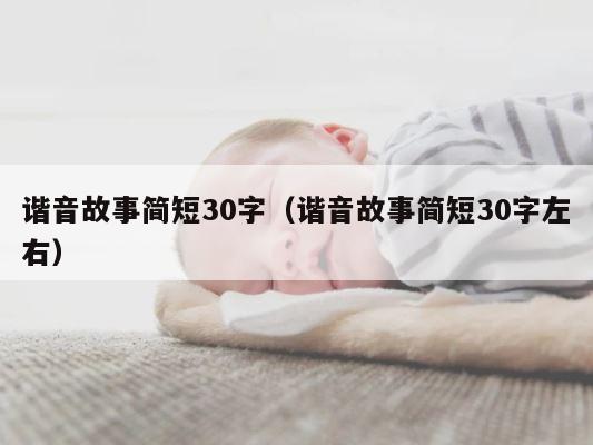 谐音故事简短30字（谐音故事简短30字左右） 第1张