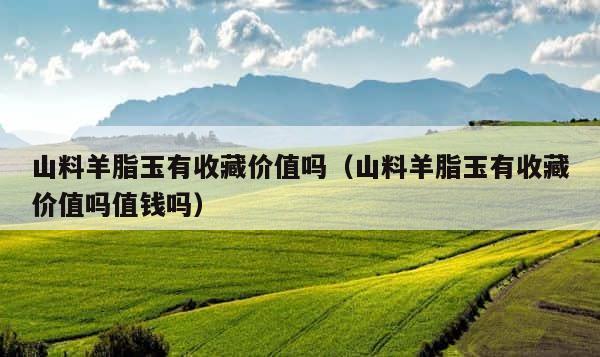 山料羊脂玉有收藏价值吗（山料羊脂玉有收藏价值吗值钱吗） 第1张