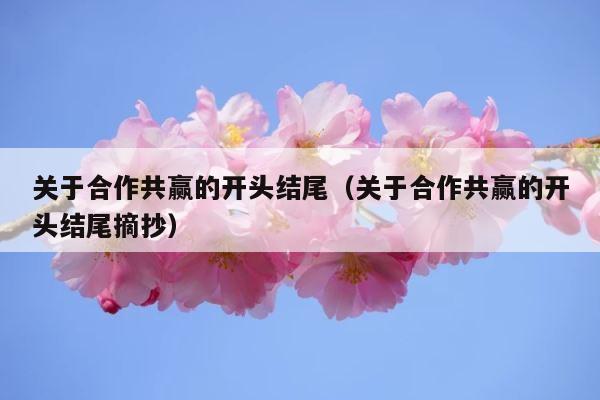 关于合作共赢的开头结尾（关于合作共赢的开头结尾摘抄） 第1张