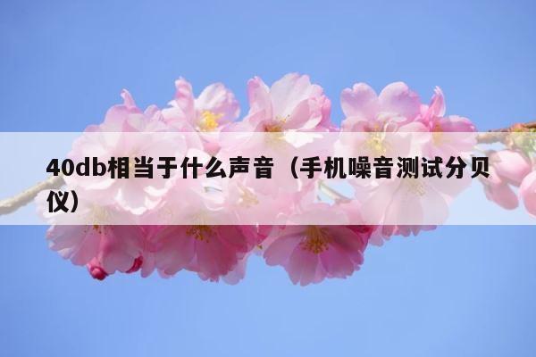40db相当于什么声音（手机噪音测试分贝仪） 第1张