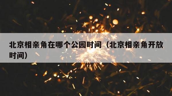 北京相亲角在哪个公园时间（北京相亲角开放时间） 第1张