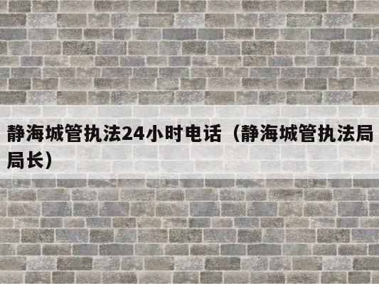 静海城管执法24小时电话（静海城管执法局局长） 第1张