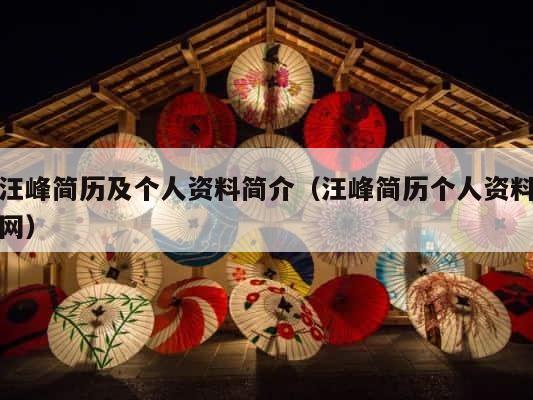 汪峰简历及个人资料简介（汪峰简历个人资料网） 第1张