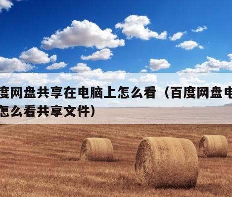 百度网盘共享在电脑上怎么看（百度网盘电脑上怎么看共享文件） 第1张