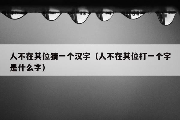 人不在其位猜一个汉字（人不在其位打一个字是什么字） 第1张