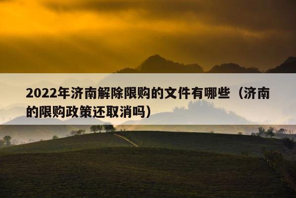 2022年济南解除限购的文件有哪些（济南的限购政策还取消吗） 第1张