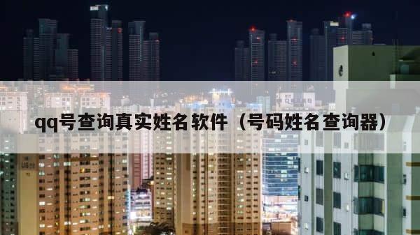 qq号查询真实姓名软件（号码姓名查询器） 第1张