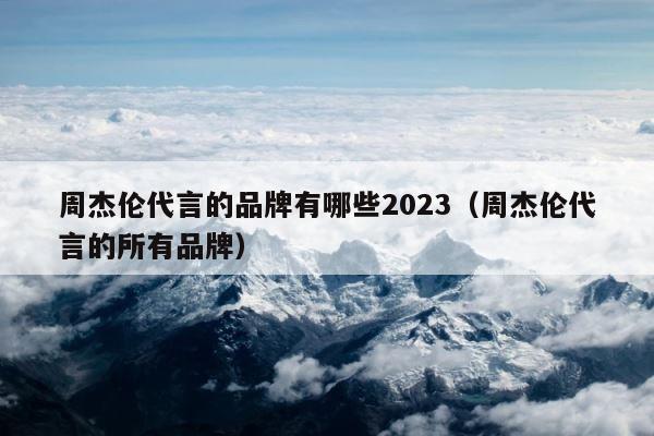 周杰伦代言的品牌有哪些2023（周杰伦代言的所有品牌） 第1张