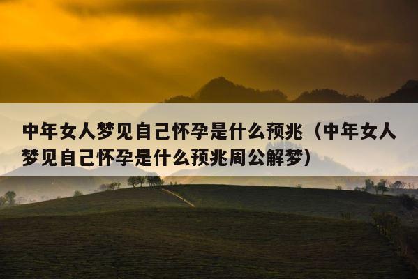 中年女人梦见自己怀孕是什么预兆（中年女人梦见自己怀孕是什么预兆周公解梦） 第1张