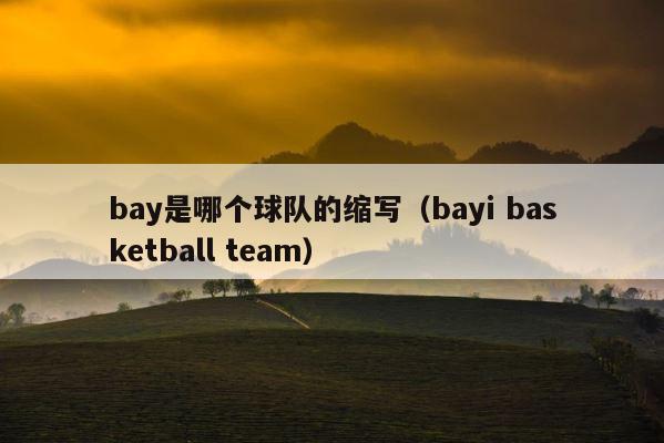 bay是哪个球队的缩写（bayi basketball team） 第1张
