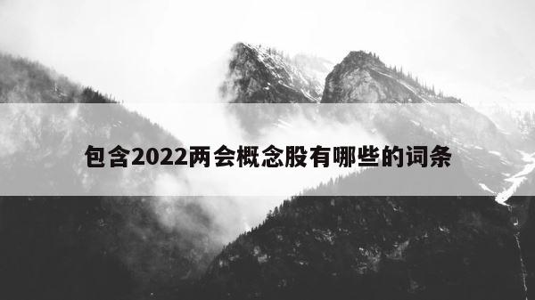 包含2022两会概念股有哪些的词条 第1张