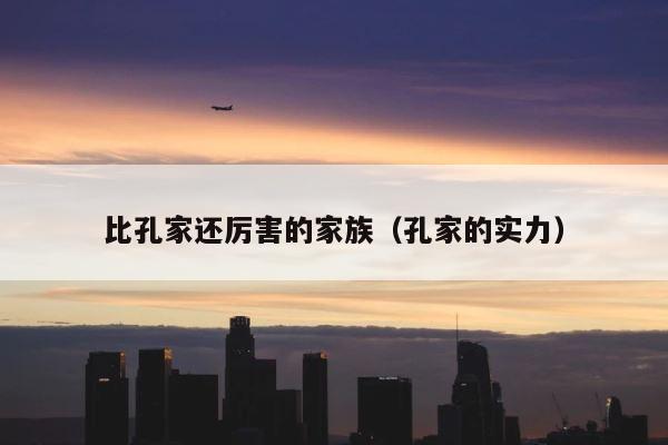 比孔家还厉害的家族（孔家的实力） 第1张