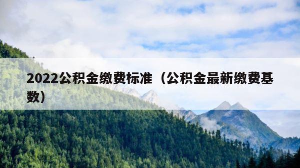 2022公积金缴费标准（公积金最新缴费基数） 第1张