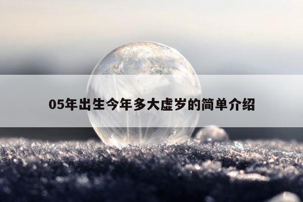05年出生今年多大虚岁的简单介绍 第1张