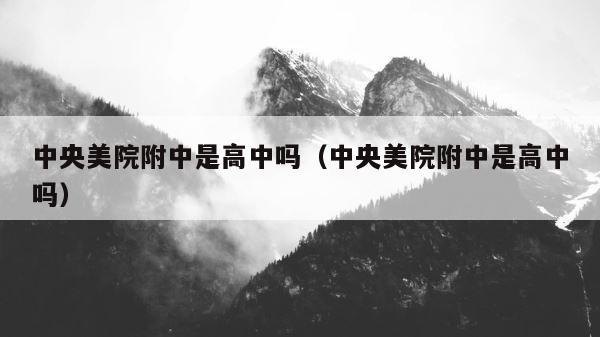 中央美院附中是高中吗（中央美院附中是高中吗） 第1张