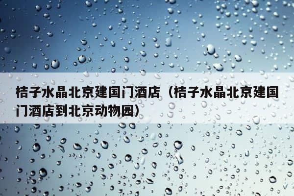 桔子水晶北京建国门酒店（桔子水晶北京建国门酒店到北京动物园） 第1张