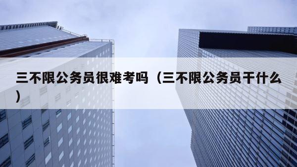 三不限公务员很难考吗（三不限公务员干什么） 第1张