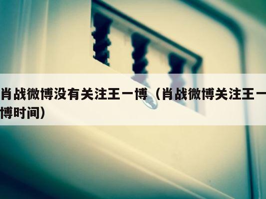 肖战微博没有关注王一博（肖战微博关注王一博时间） 第1张