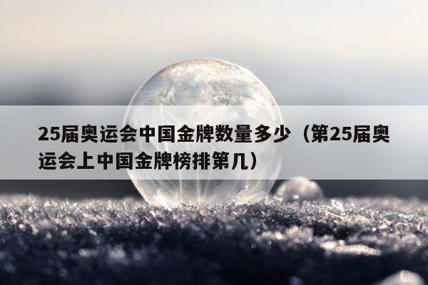 25届奥运会中国金牌数量多少（第25届奥运会上中国金牌榜排第几） 第1张