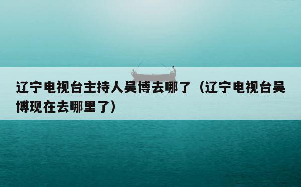 辽宁电视台主持人吴博去哪了（辽宁电视台吴博现在去哪里了） 第1张