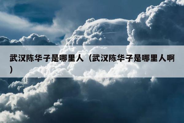 武汉陈华子是哪里人（武汉陈华子是哪里人啊） 第1张