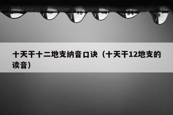 十天干十二地支纳音口诀（十天干12地支的读音） 第1张