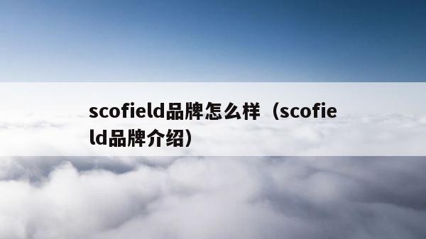 scofield品牌怎么样（scofield品牌介绍） 第1张