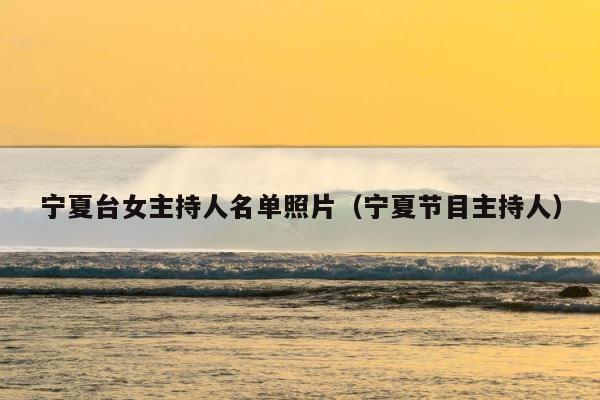 宁夏台女主持人名单照片（宁夏节目主持人） 第1张