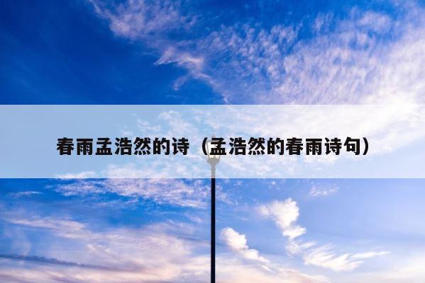 春雨孟浩然的诗（孟浩然的春雨诗句） 第1张